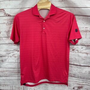 Turtleson Golf Polo Shirt Mens Large Micro Floral Print Short Sleeve Performance